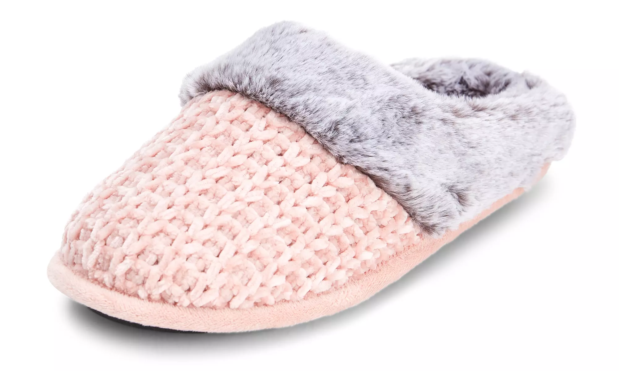 Floopi Women's Soft Cuff Chenille Knit Slippers with Memory Foam
