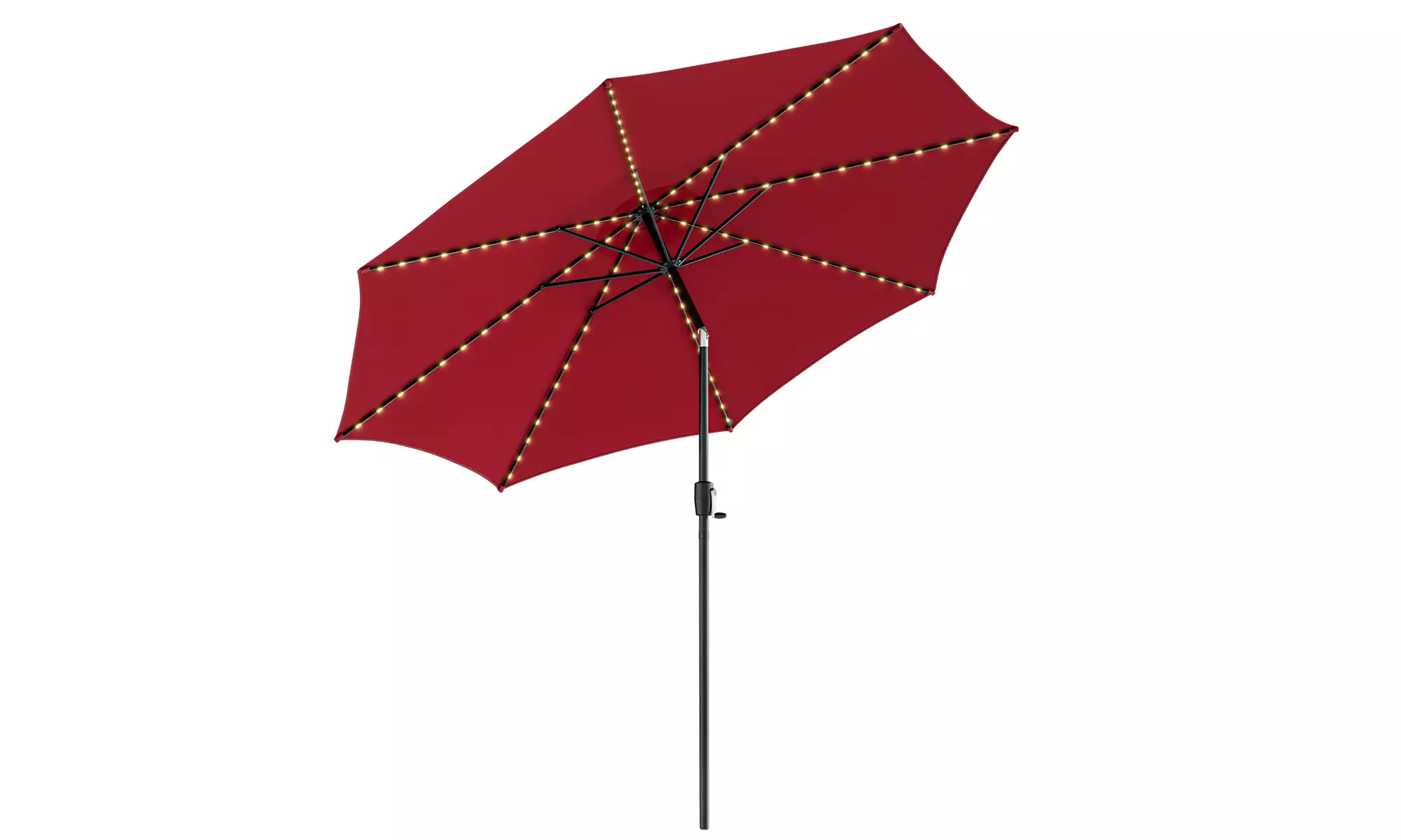 Costway 10 FT LED Solar Lighted Patio Umbrella With Crank Tilt