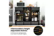 Costway Sideboard Buffet Cabinet with 2 Drawers 2 Doors 3 Open Compartments - Second Medium