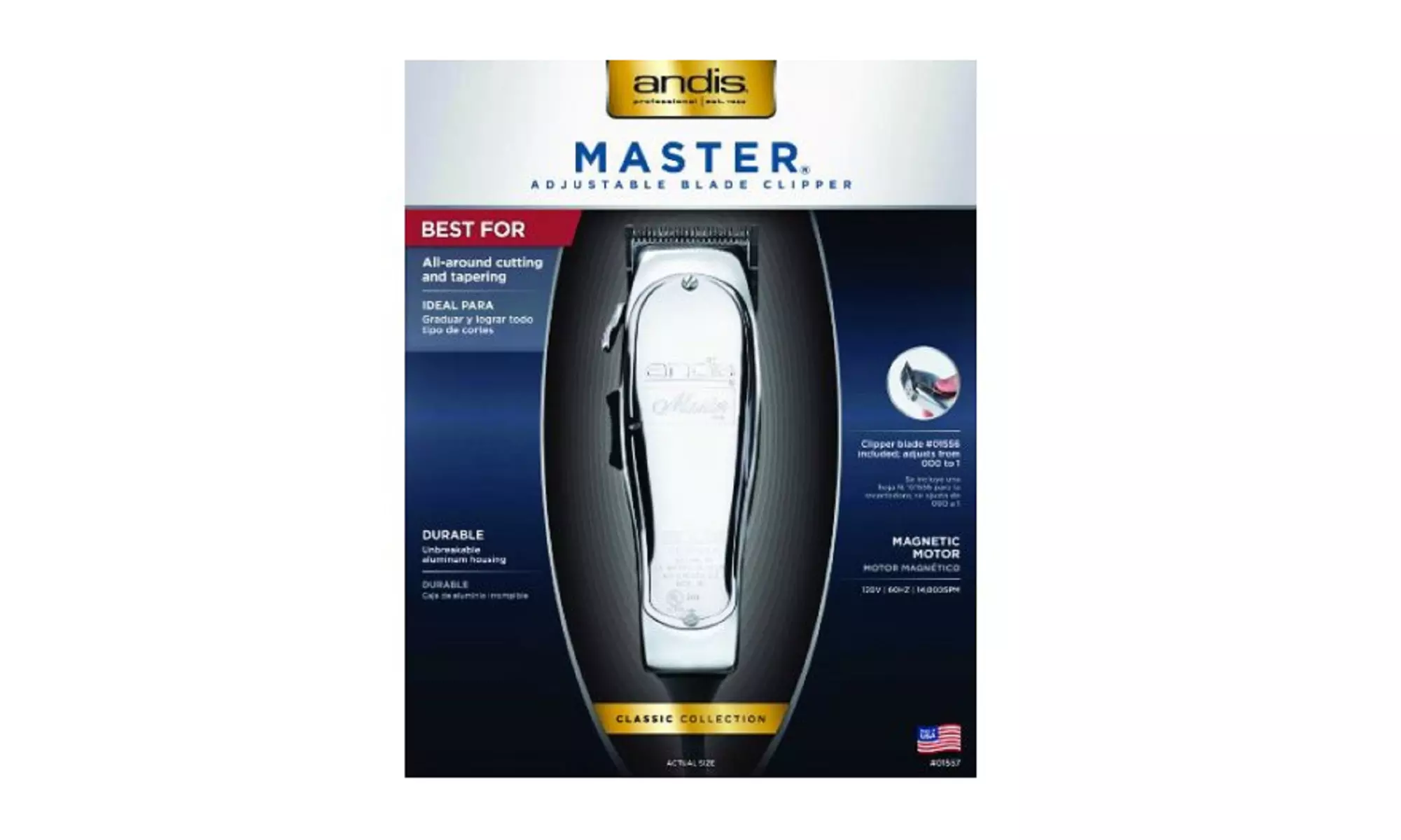 Andis Master Limited Edition Ghost White Professional Hair Clipper 12395 Barber - Primary Image