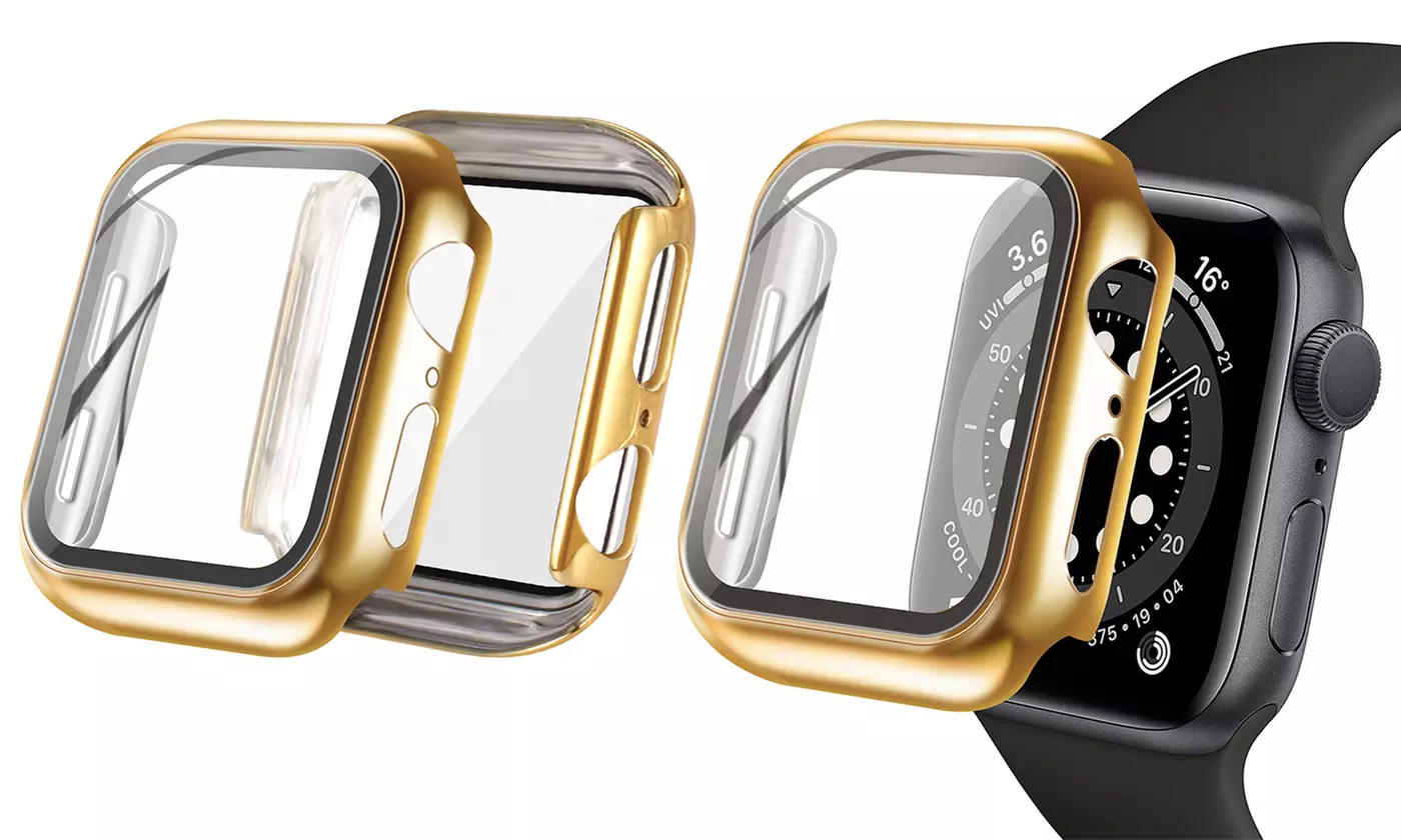 2-Packs Case&Tempered Glass Screen Protector For Apple Watch SE/4/5/6 40mm/44mm