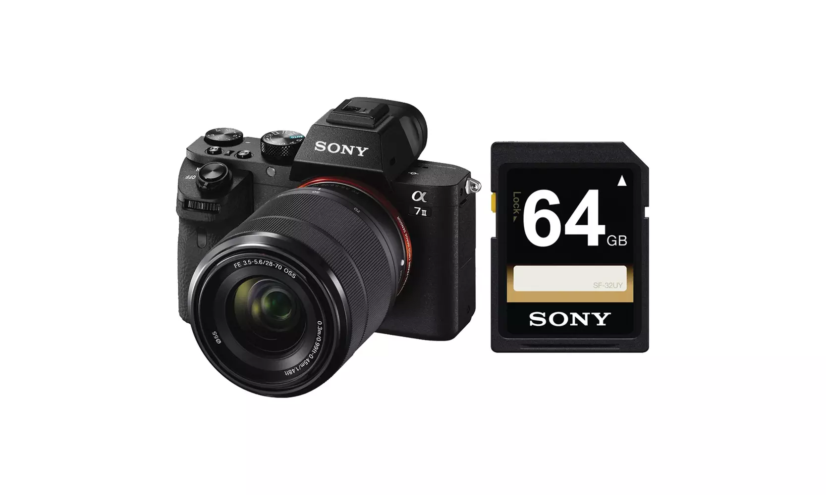 Sony Alpha a7II Mirrorless Digital Camera w/ 28-70mm Lens & 64 GB Memory Card - Primary Image