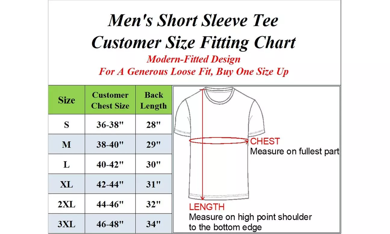 Men's 6-Pack Short Sleeve Crew Neck Classic Tee (Sizes, S to 3XL)
