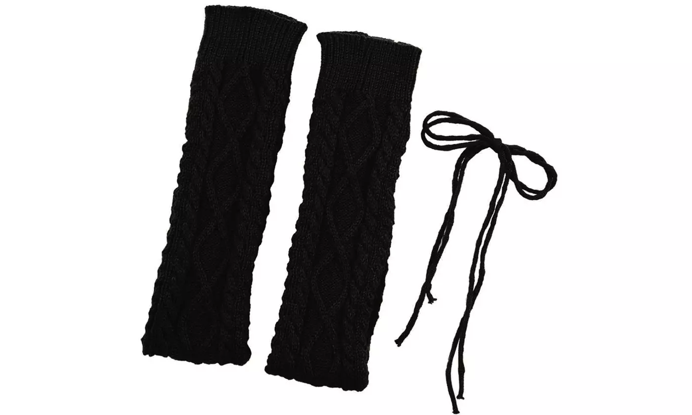 Lady Winter Warm Leg Warmer Cable Knitted Crochet Long Socks Legging
