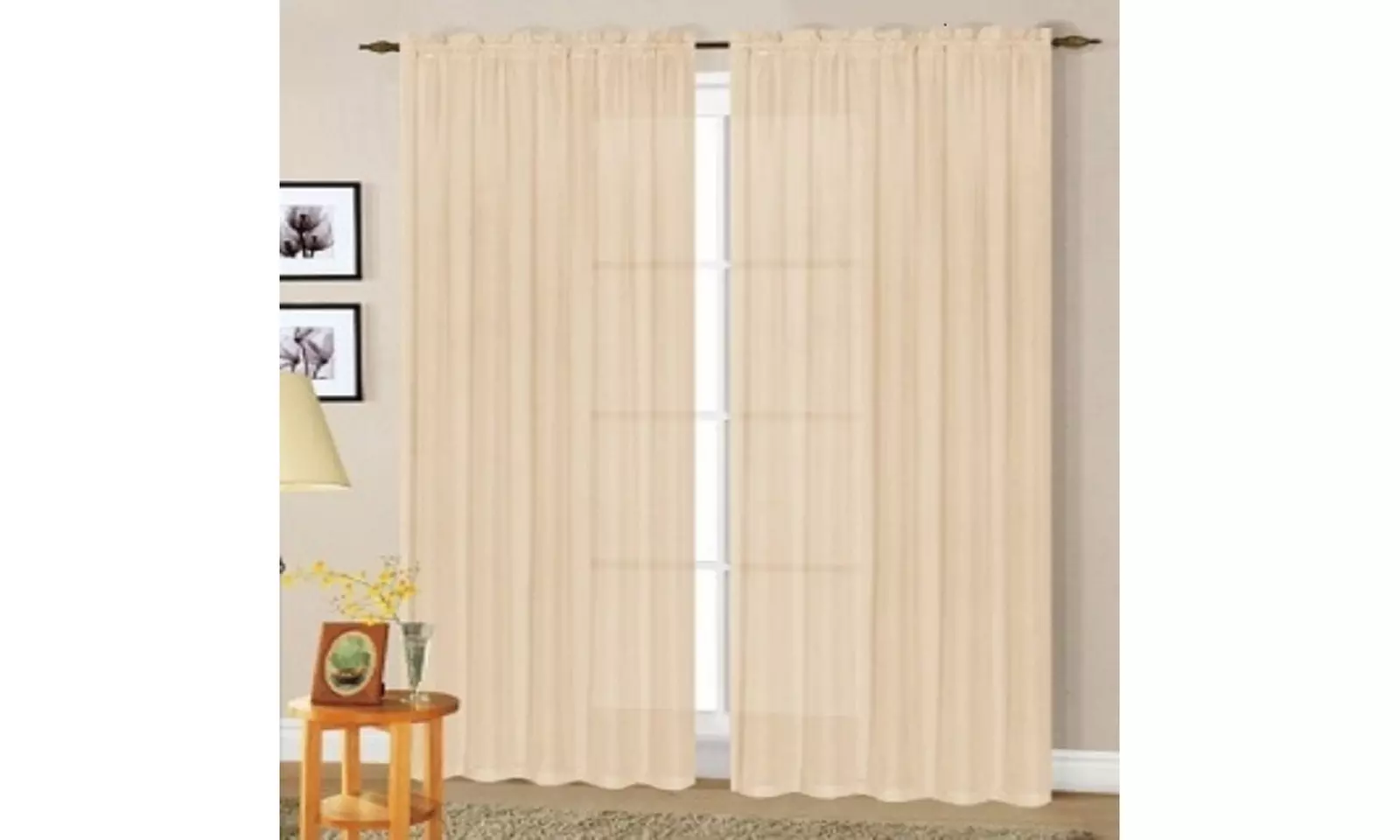 Dayton Collection: Sheer Rod Pocket Curtain Panels (2-Pack)