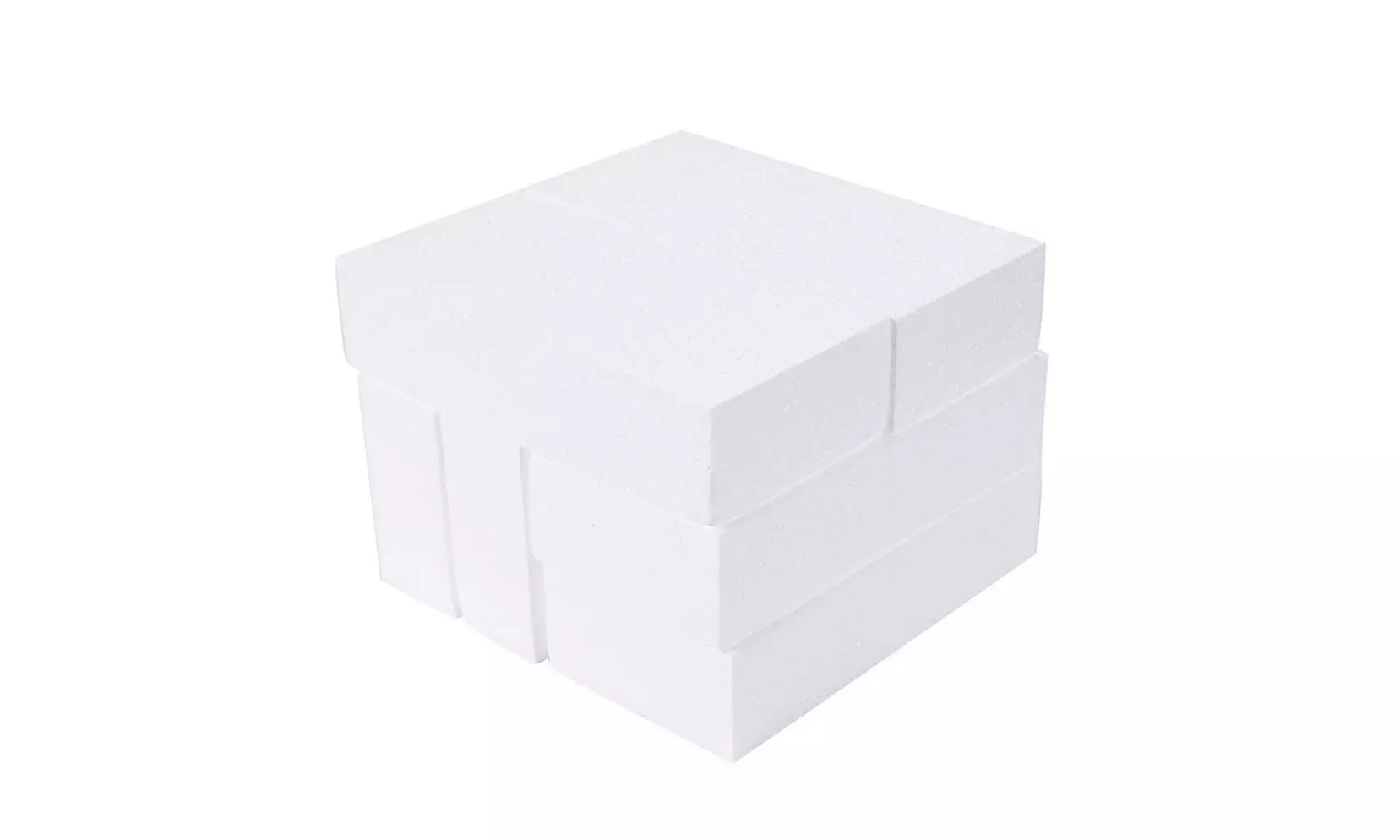 6-Pack Rectangle Polystyrene Foam Block, Brick for DIY  Sculpture, 8 x 4 x 2" - Second Medium