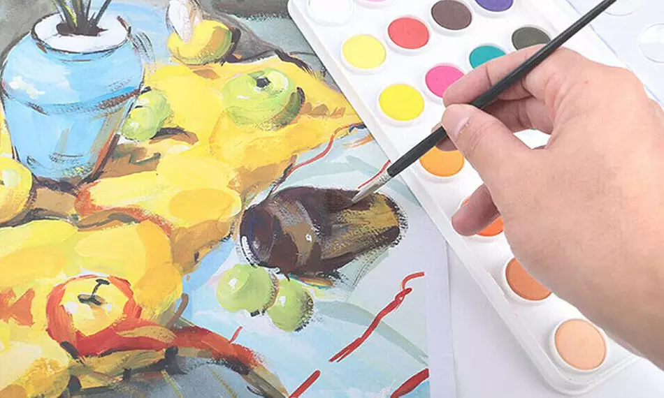 36 Color Fundamental Watercolor Pan Artist Set and/or 10 Paint Brushes