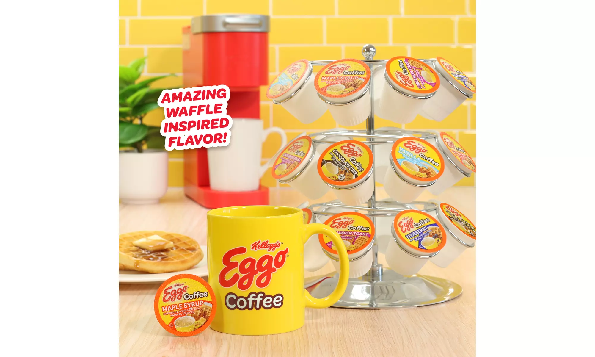 Eggo Beverages Waffle Flavored Coffee Pods for Keurig , Fair Trade, 40 Count