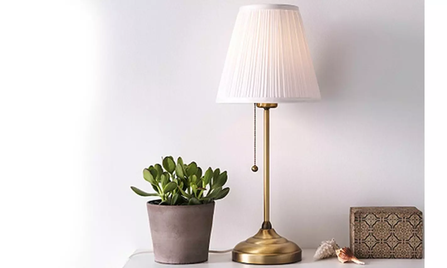 Nickel-Plated White Arstid Table Lamp - Primary Image