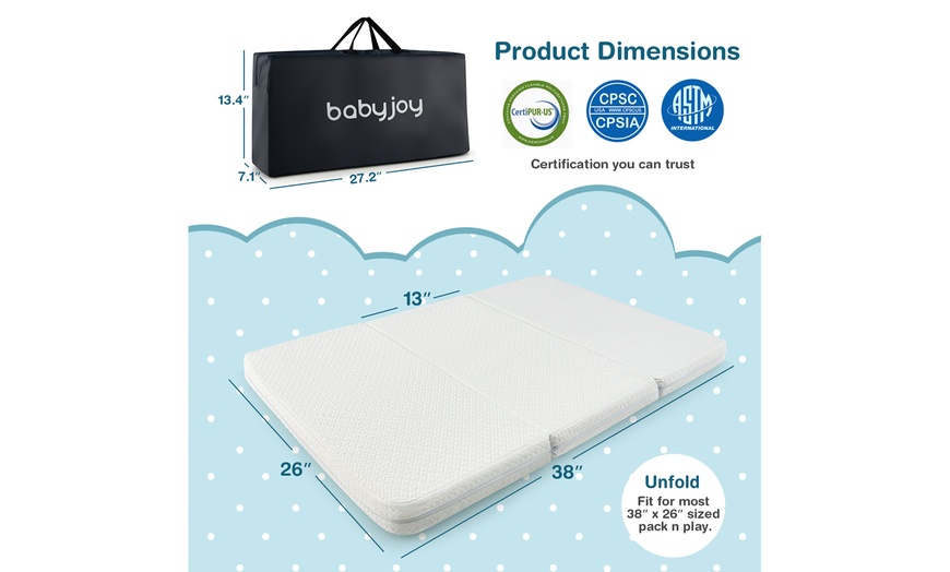 Up To 17 Off on Babyjoy Trifold Pack Play Ma... Groupon Goods