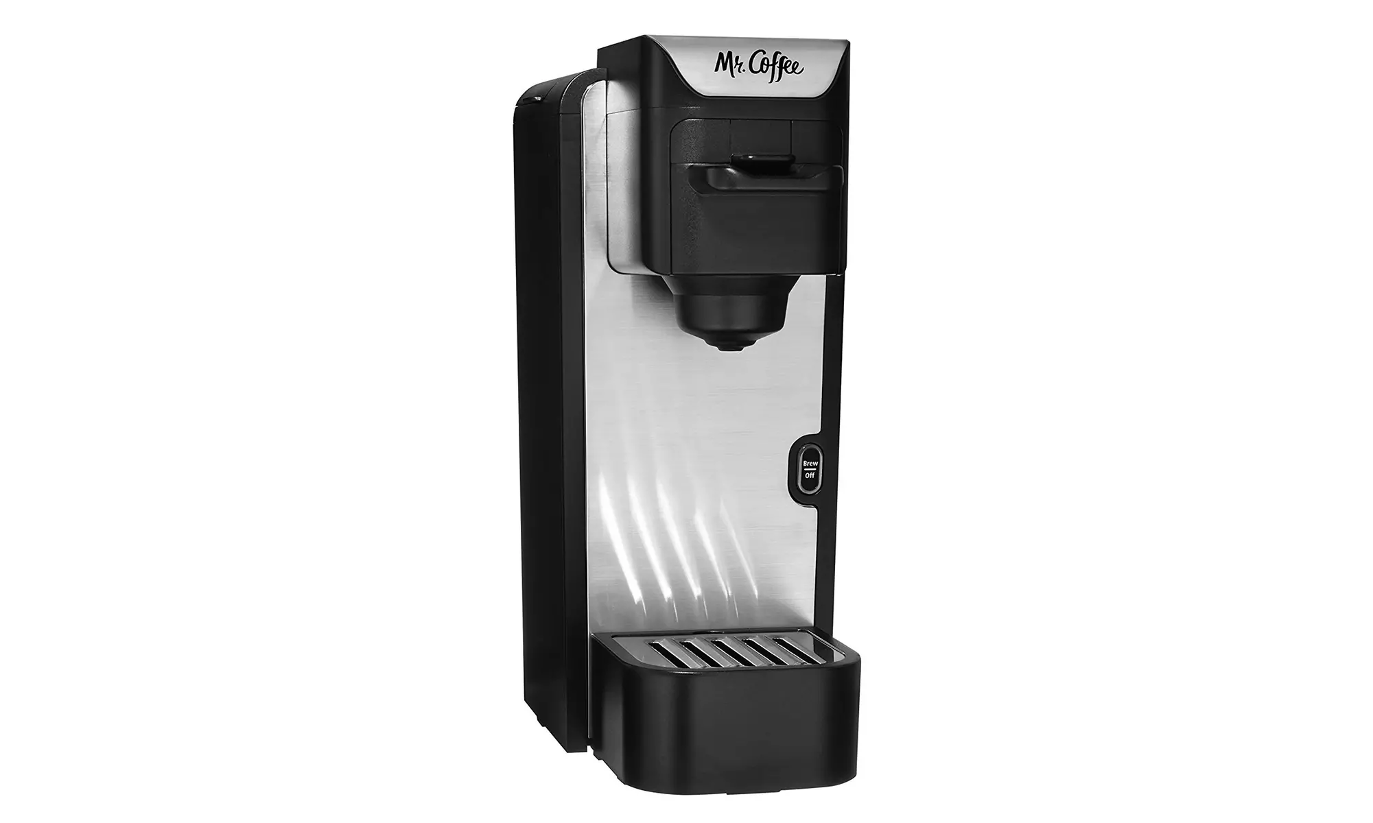 Mr. Coffee BVMC-SC100-2 Single-Serve Coffee Maker, Black with Silver Panel  - Primary Image