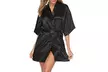 Women Satin Robe Kimono Bridesmaid Pajamas Bride Wedding Party Robes Loungewear - Second Medium