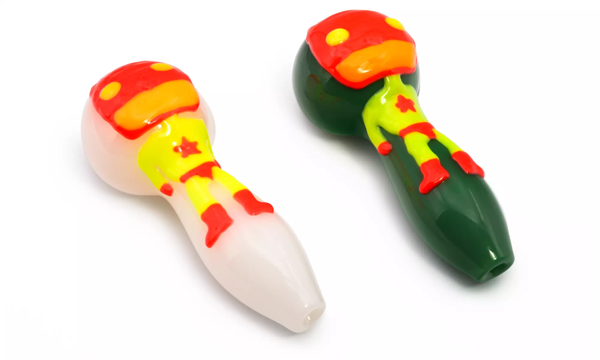 Super Hero Glow In The Dark Glass Hand Pipe - Second Medium