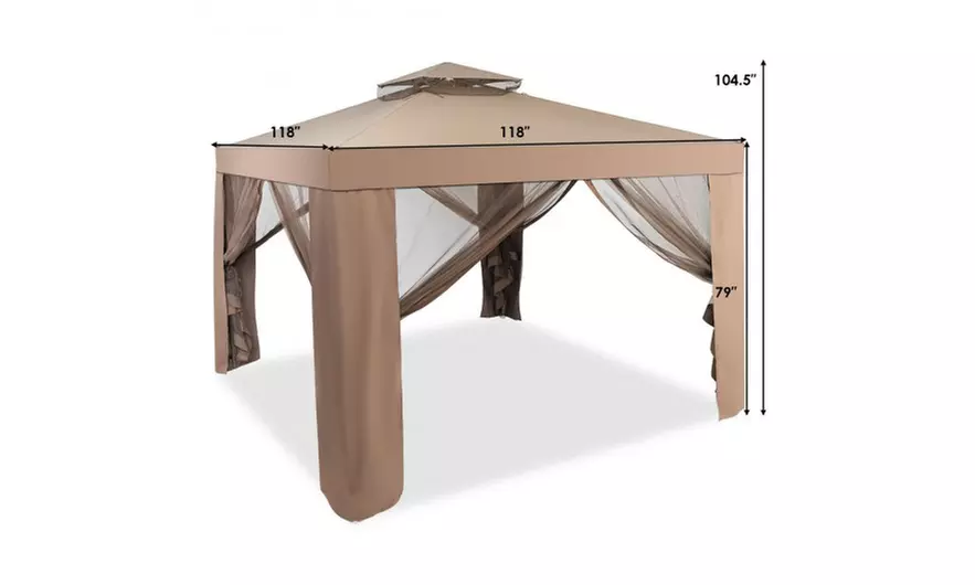 Canopy Gazebo Tent Shelter Garden Lawn Patio with Mosquito Netting - Primary Image