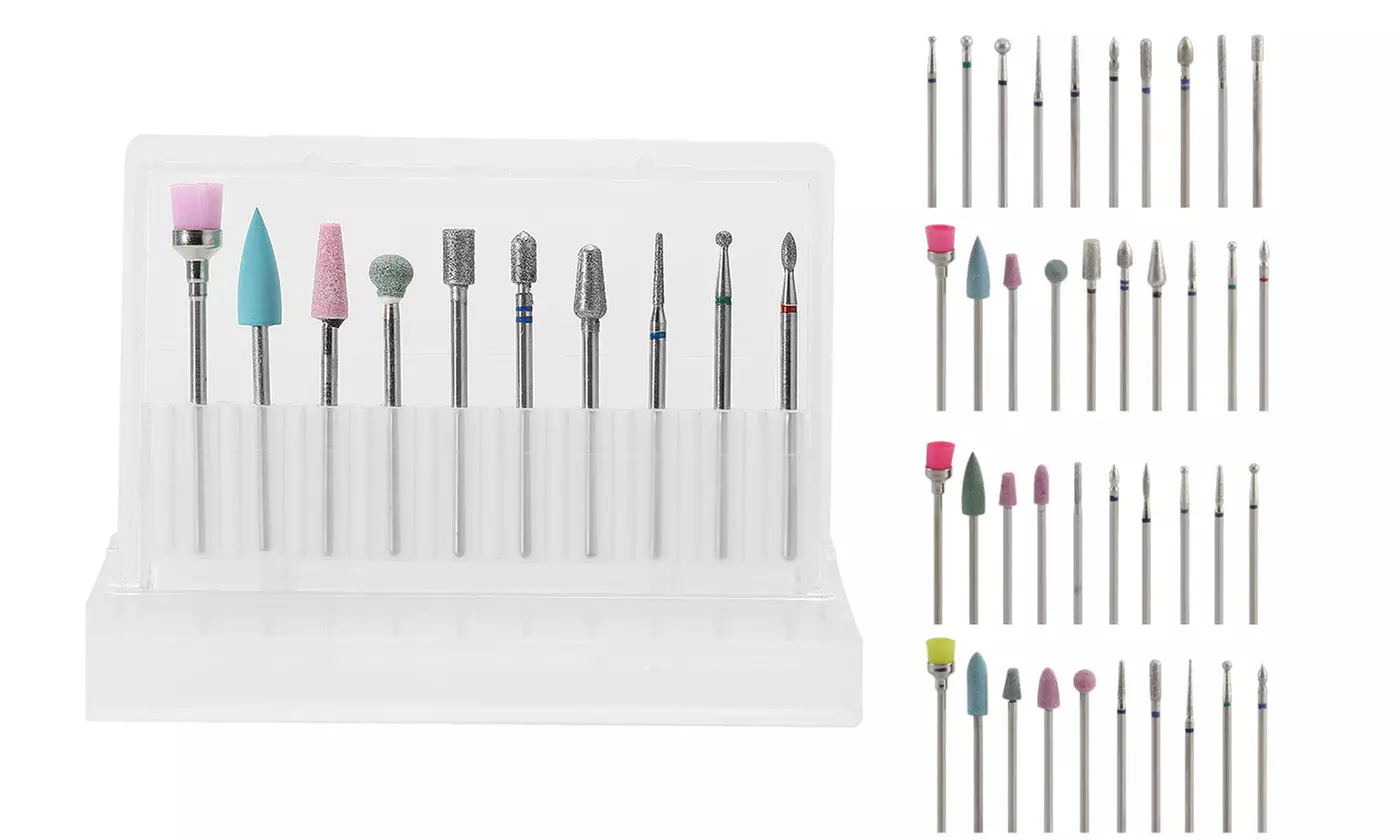 10pcs/Set Diamond Nail Drill Bit for Acrylic Gel Nails Cuticle Manicure Pedicure - Primary Image