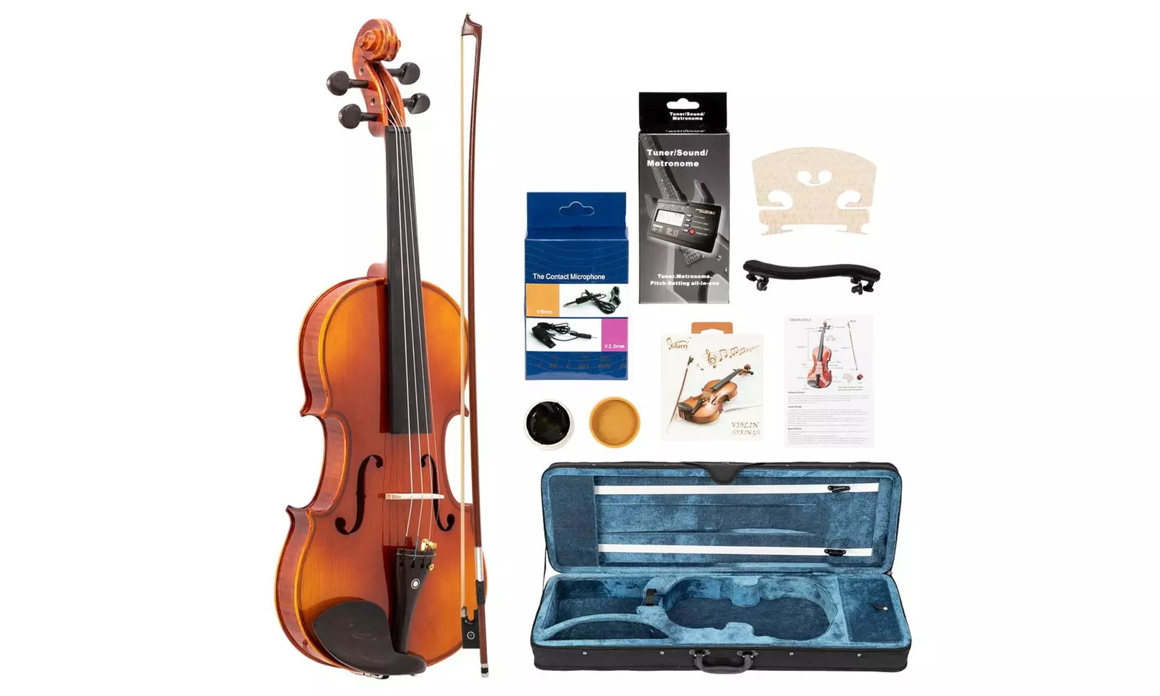 4/4 Spruce Panel Violin with Case for Beginner Children - Primary Image