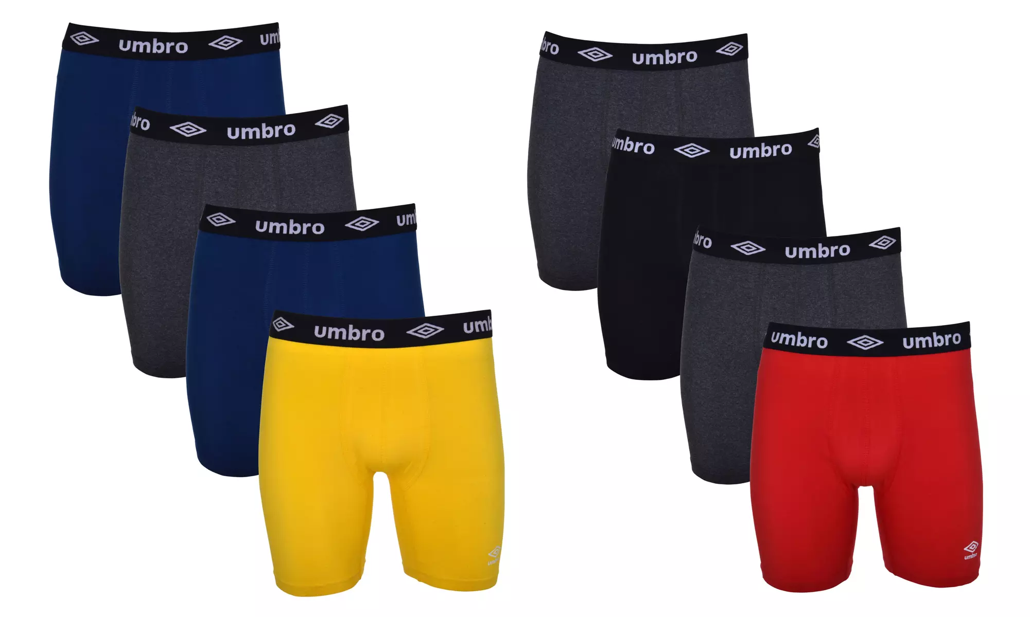 Umbro Men's Stretch Cotton Short Leg Athletic No Fly Boxer Briefs (8-Pack) - Primary Image