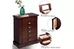 Armoire Jewelry Cabinet Box Storage Chest Stand Organizer Necklace Wood - Second Medium