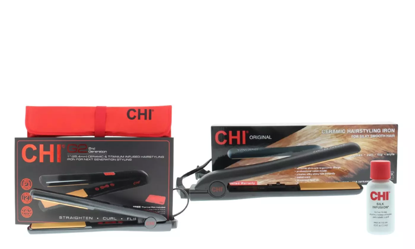 CHI G2 1" Flat Iron or Original 1" Flat Iron or Silk Infusion (1, 2 or 3 Pack) - Primary Image