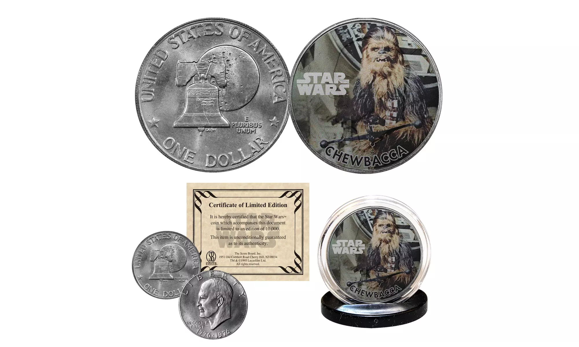 CHEWBACCA - STAR WARS Licensed 1976 Eisenhower "IKE" Dollar U.S. Coin
