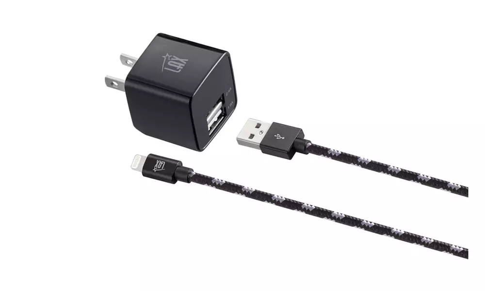 LAX Dual USB Fast Wall Charger with 6-Ft Charging Cable (1, 2 or 3-Pack)