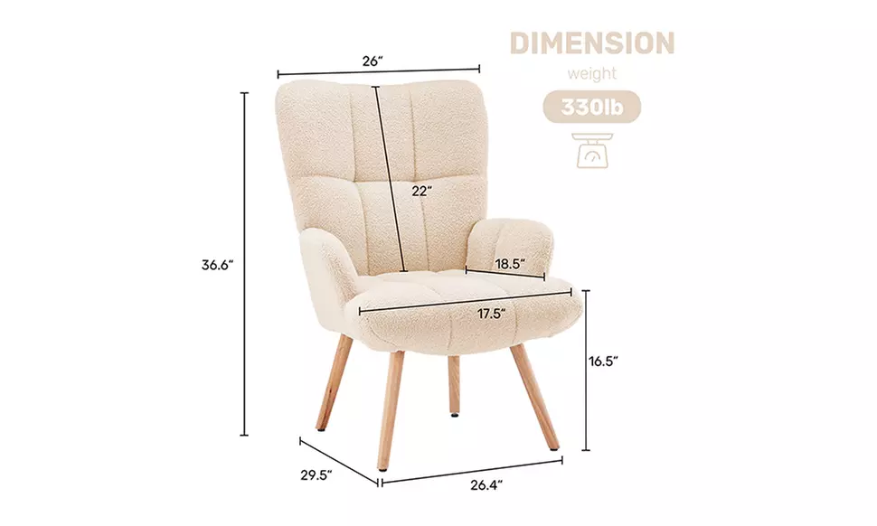 Ferpit Upholstered Teddy Velvet Accent Chair and Rocking Chair