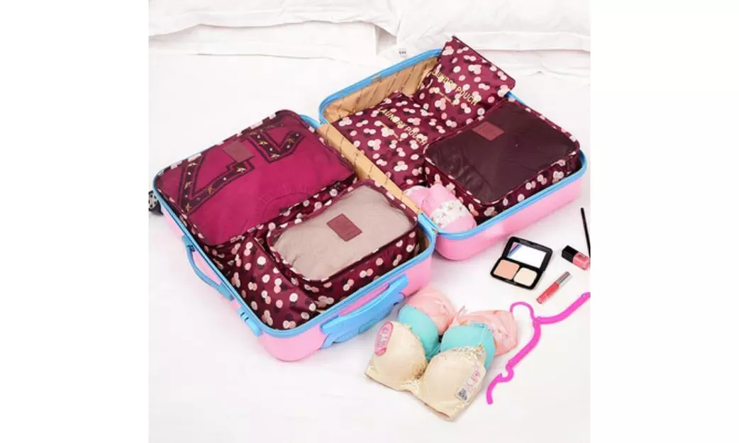 9Pcs Waterproof Clothes Storage Bags Packing Cube Travel Luggage Organizer Pouch