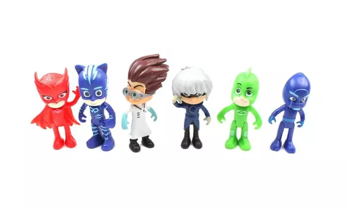 PJ Masks Figures Toys 6 Pcs Catboy Owlette Gekko Cloak PVC 8-9cm - Primary Image
