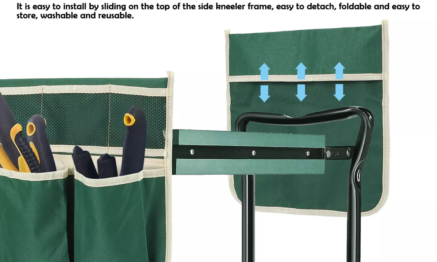 Foldable Portable Garden Kneeler Bench Kneeling Bag Tool Storage Stool Pouch