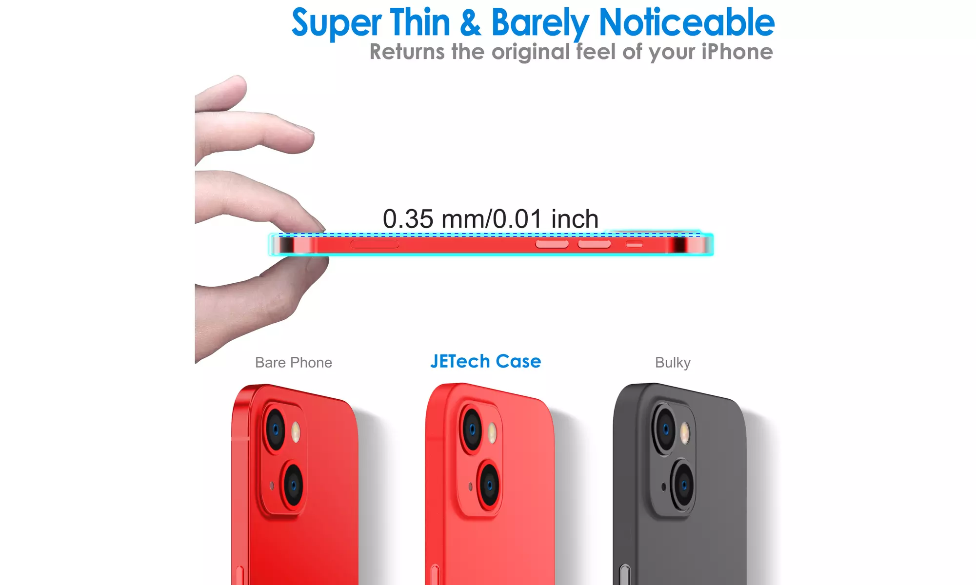 Ultra Slim Matte Case for iPhone 13, Camera Lens Full Protection Hard Thin Cover