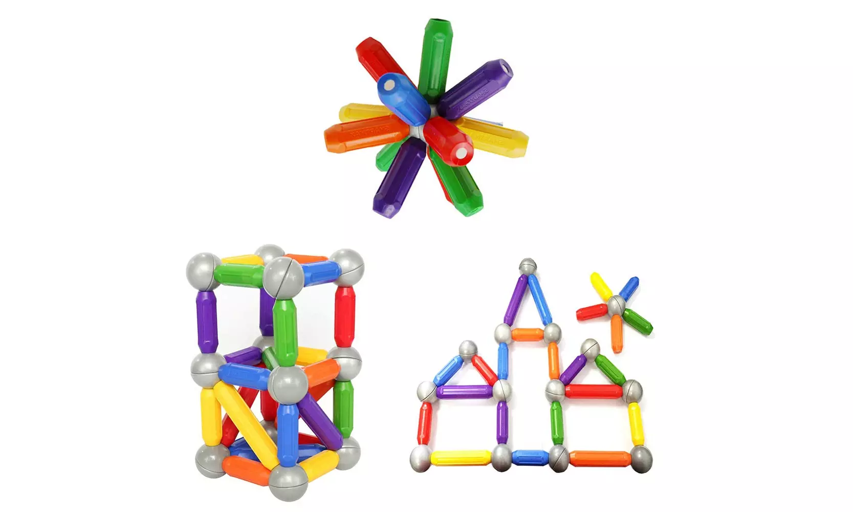 BMAG Magnetic Balls and Sticks Set , Magnet Building Blocks Tiles Rods , 46 PCS - Primary Image