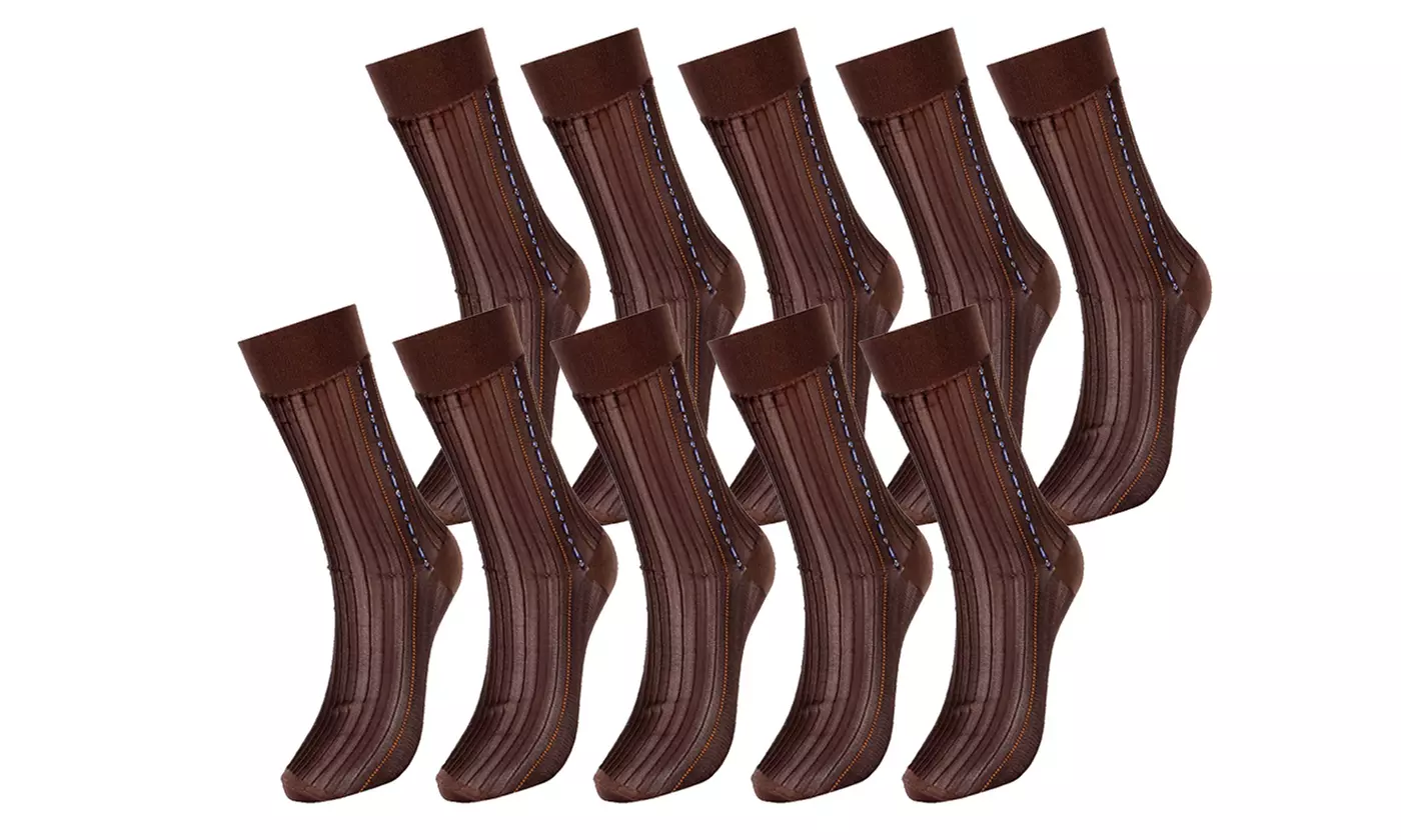 Mens Nylon Ultra Thin Dress Socks Silk Sheer Business Work Trouser Sock Mid Calf