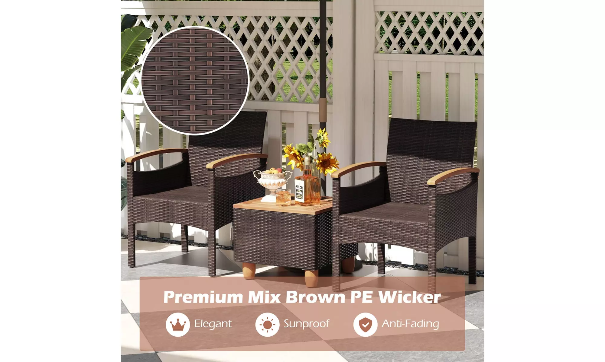 Costway Patio Dining Chairs with Heavy Duty Metal Frame