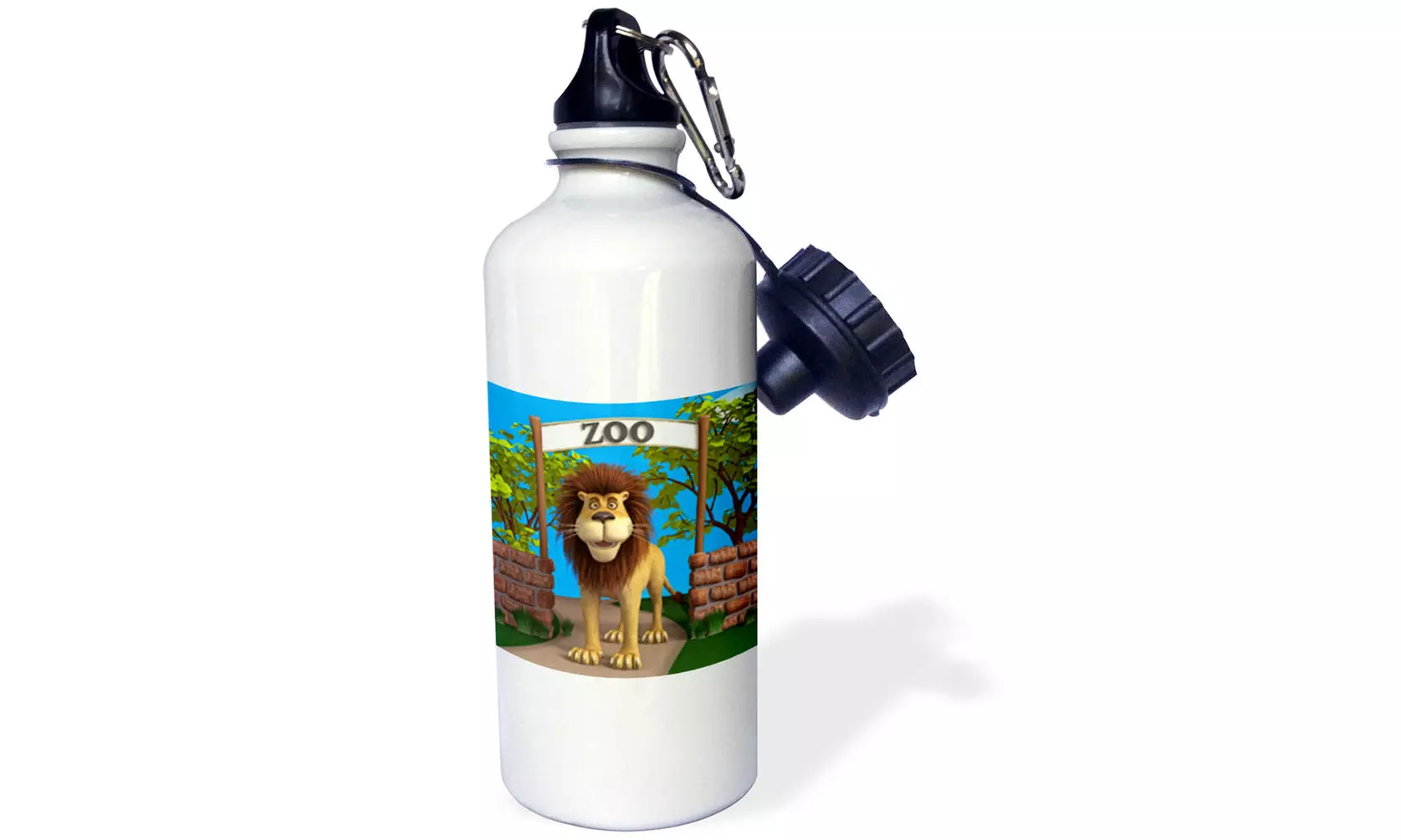  Water Bottle - A lion at the zoo - 21oz  - Second Medium