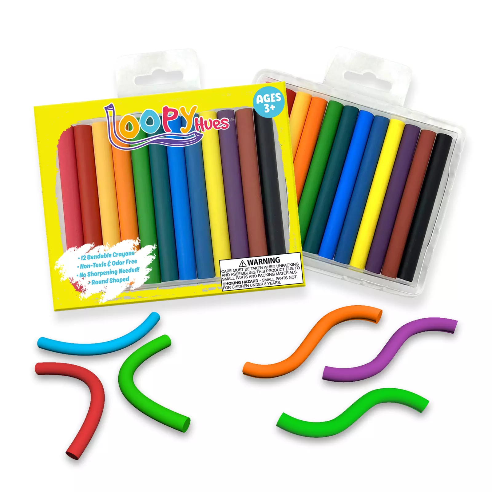 Loopy Hues Bendable Crayons For Kids, Arts & Crafts, 3D Letter & Number Crayons
