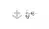 18K White Gold Swarovski Elements Anchor Stud Earring