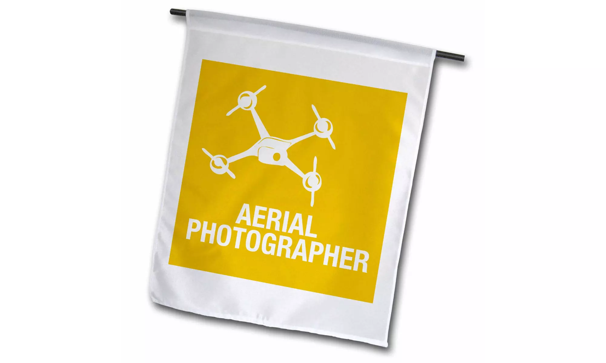 Garden Flag Yellow and Orange Drone, Aerial Photographer - 12 by 18-inches - Primary Image