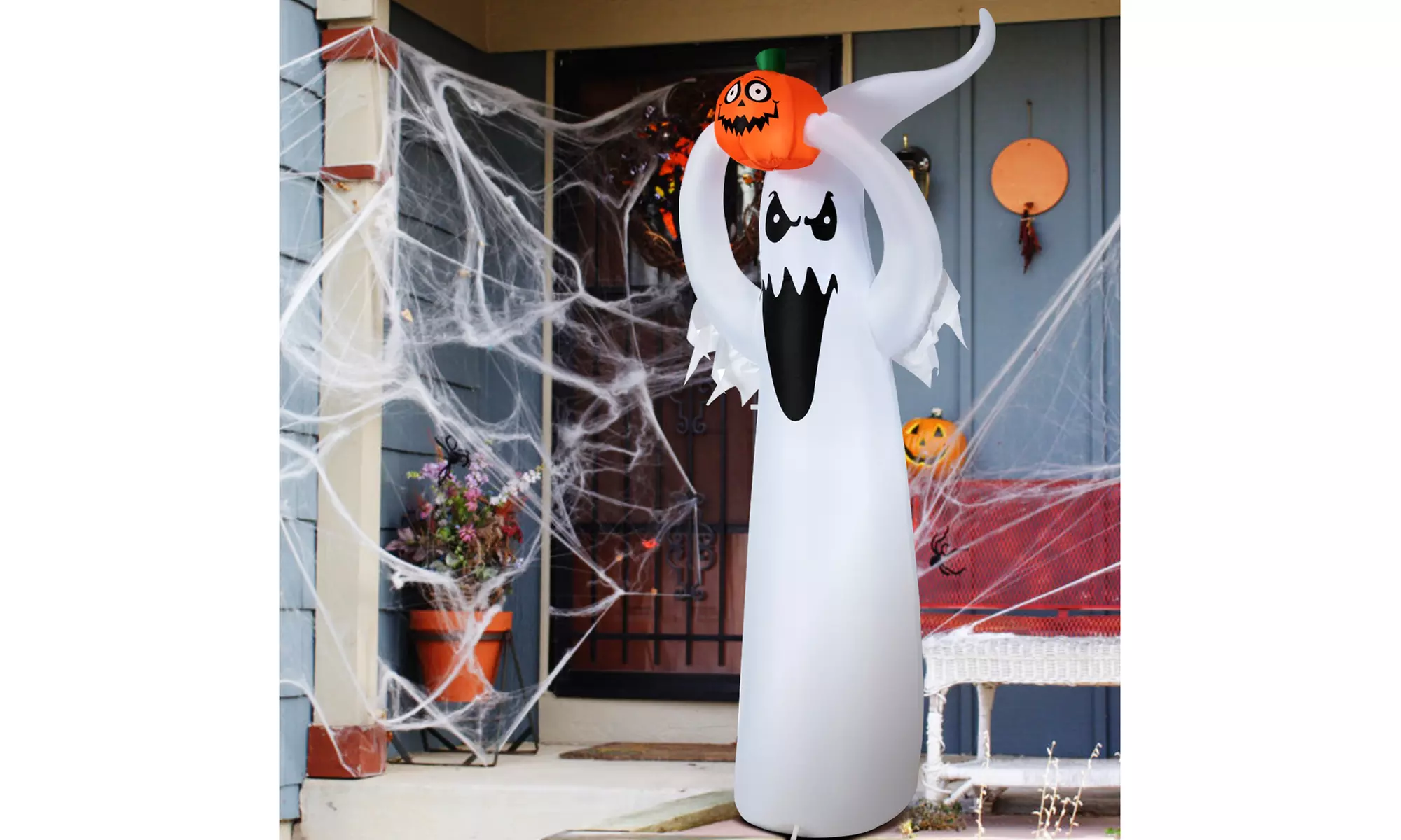 Costway 6' Halloween Inflatable Air Ghost Pumpkin LED Lights for Yard Decration