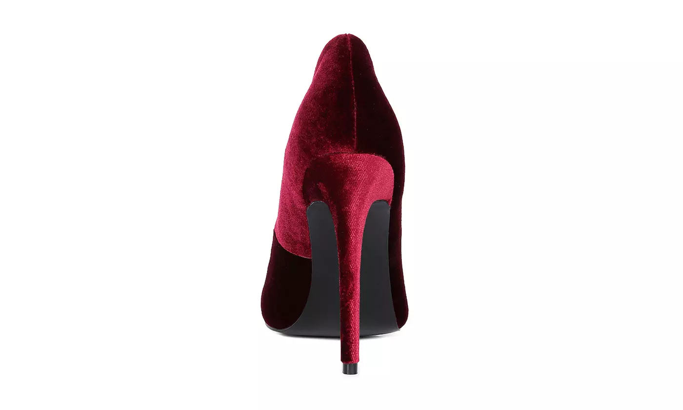 London Rag Janessa Velvet Stiletto Heel Pumps