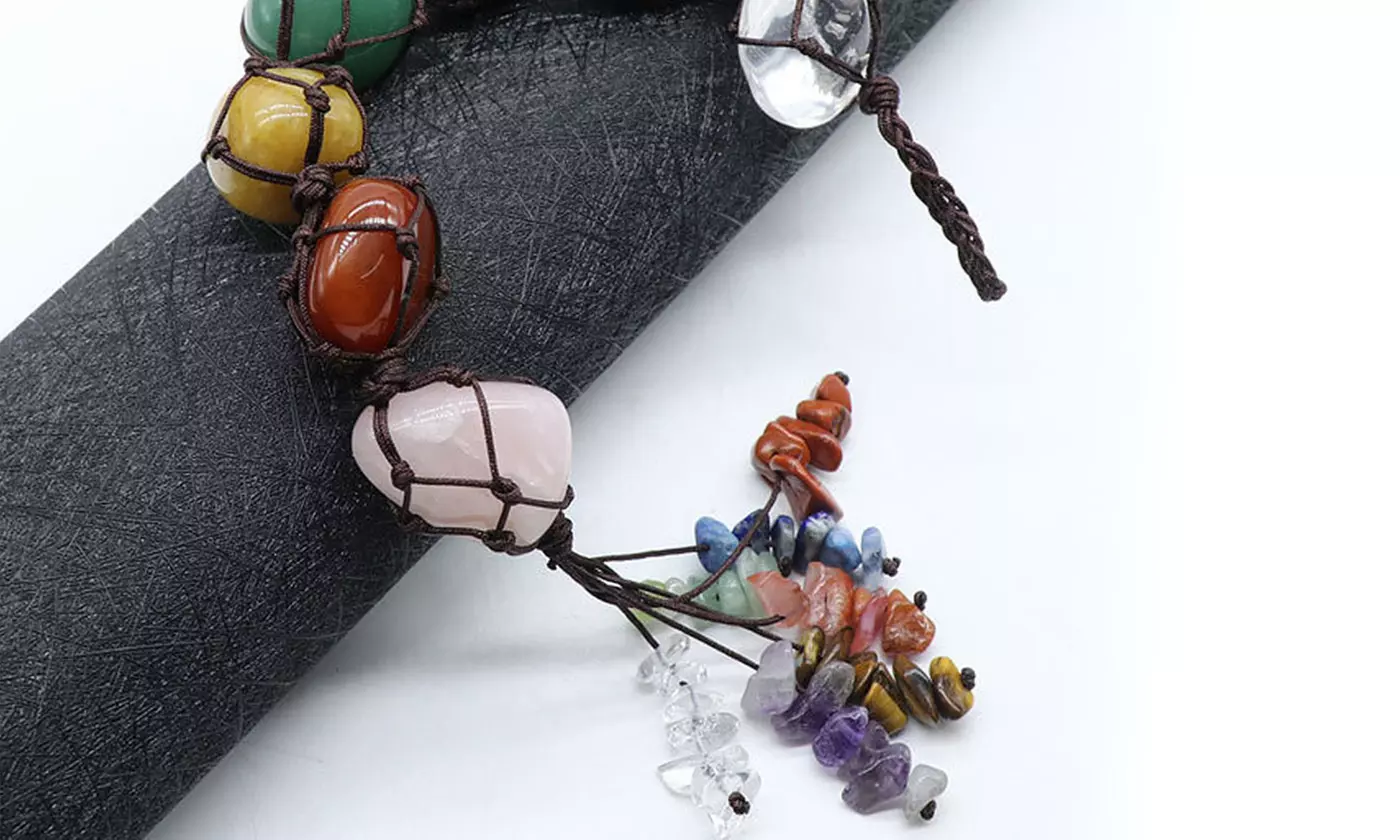 7 Chakra Natural Crystal Gemstone Tassel Hanging Stones Ornaments Car Home Decor