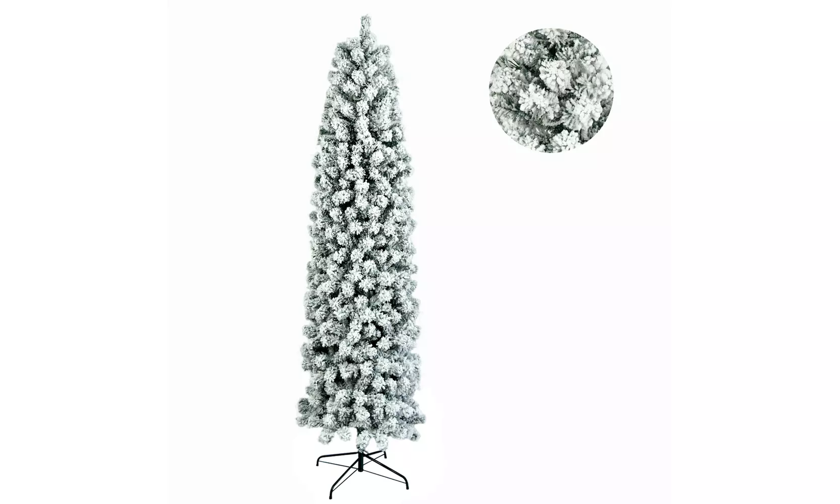 7.5ft Pencil Flocking Christmas Tree