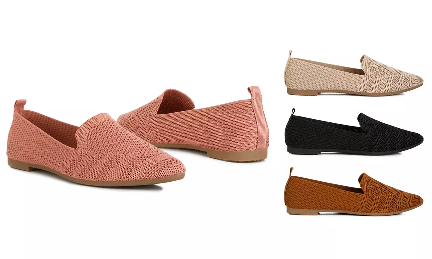 London Rag Akili Knit Textile Solid Flats