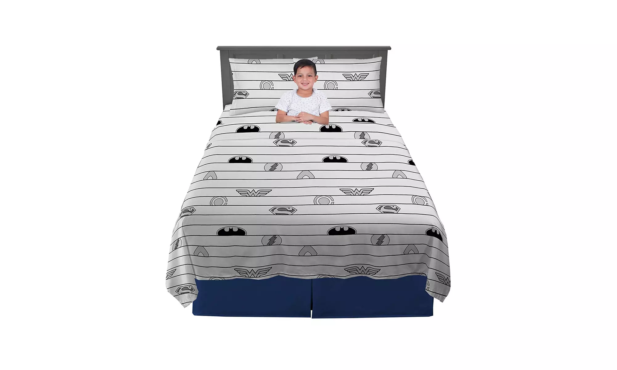 Kids Bedding Super Soft Microfiber Sheet Set, 4 Piece, Justice League - Primary Image