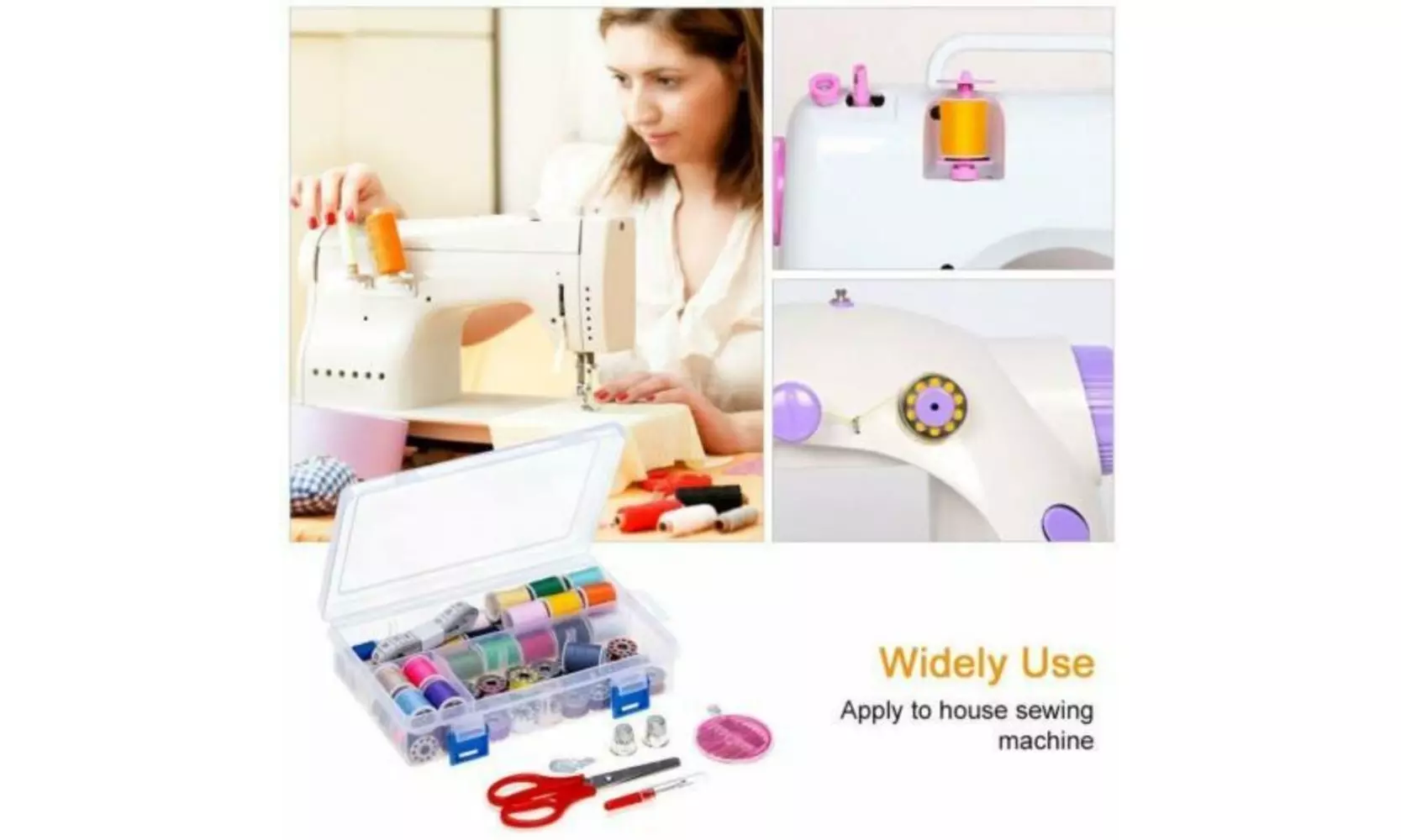 Travel Sewing Kit Thread Threader Needle Tape Measure Scissor Thimble - Second Medium