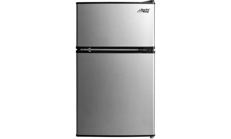 Arctic King 3.2 Cu Ft Two Door Mini Fridge with Freezer, Stainless Steel - Second Medium