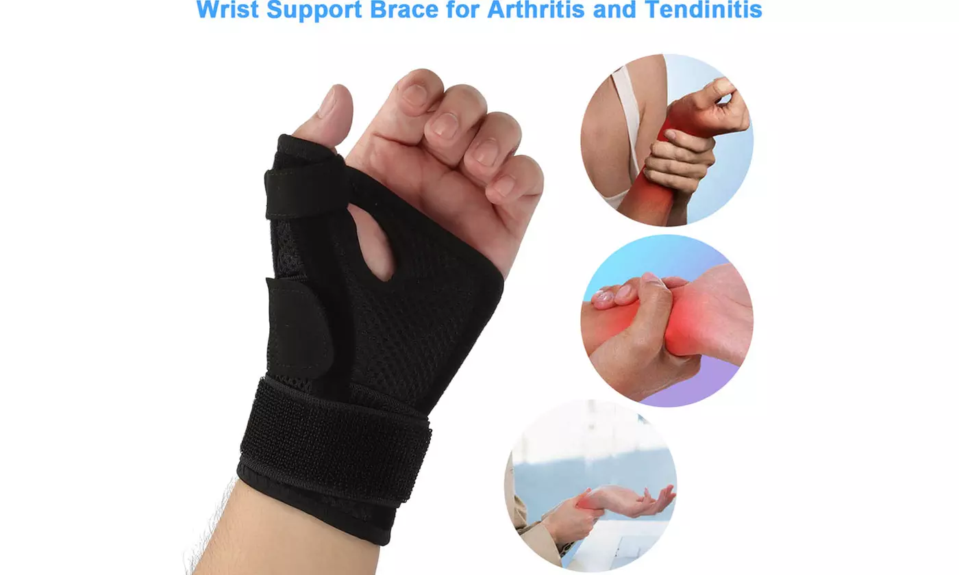 One Size Adjustable Breathable Thumb Support Wrist Brace  for Tendonitis