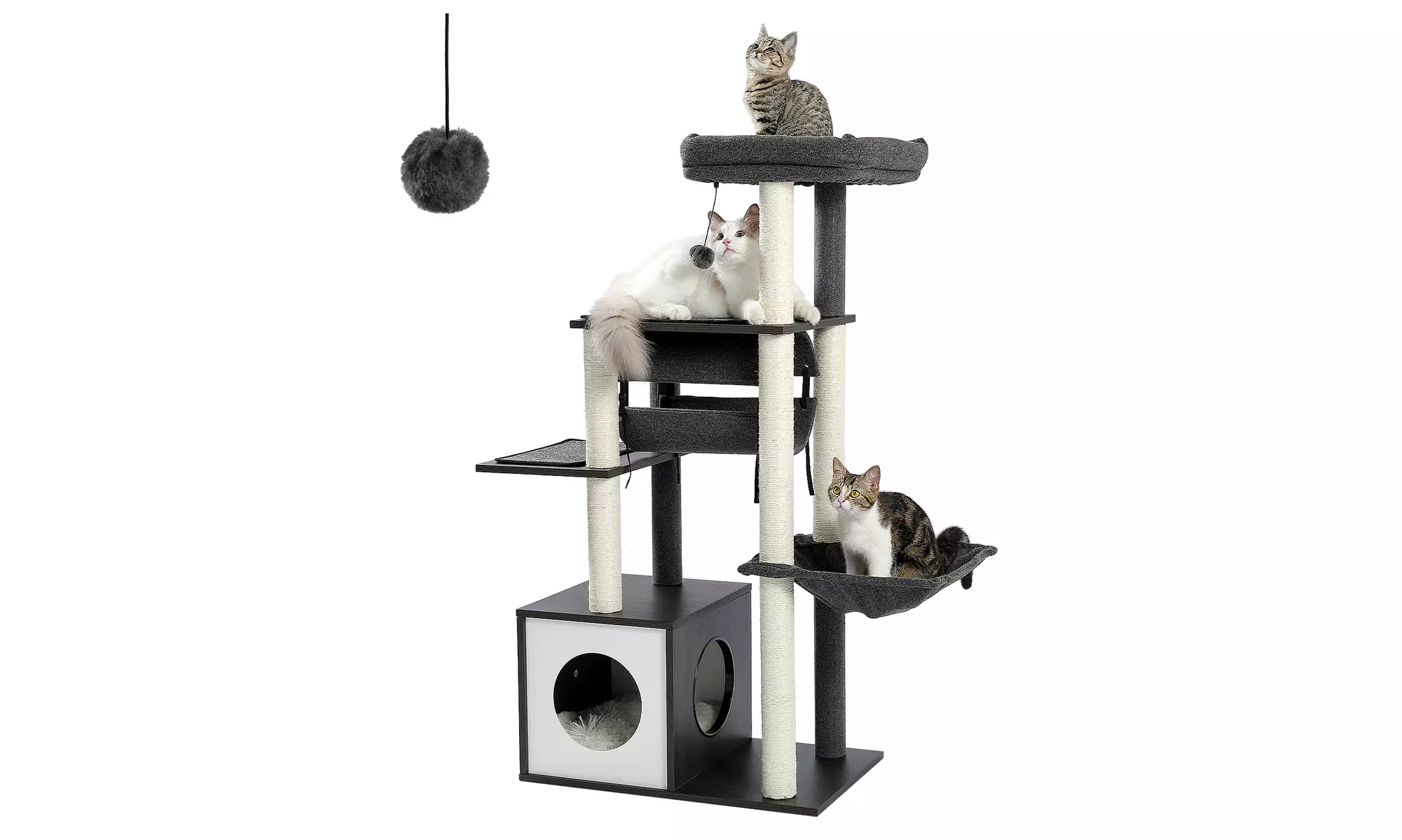 Cool Luxury Tunnel Modern Cat Tree black - Primary Image
