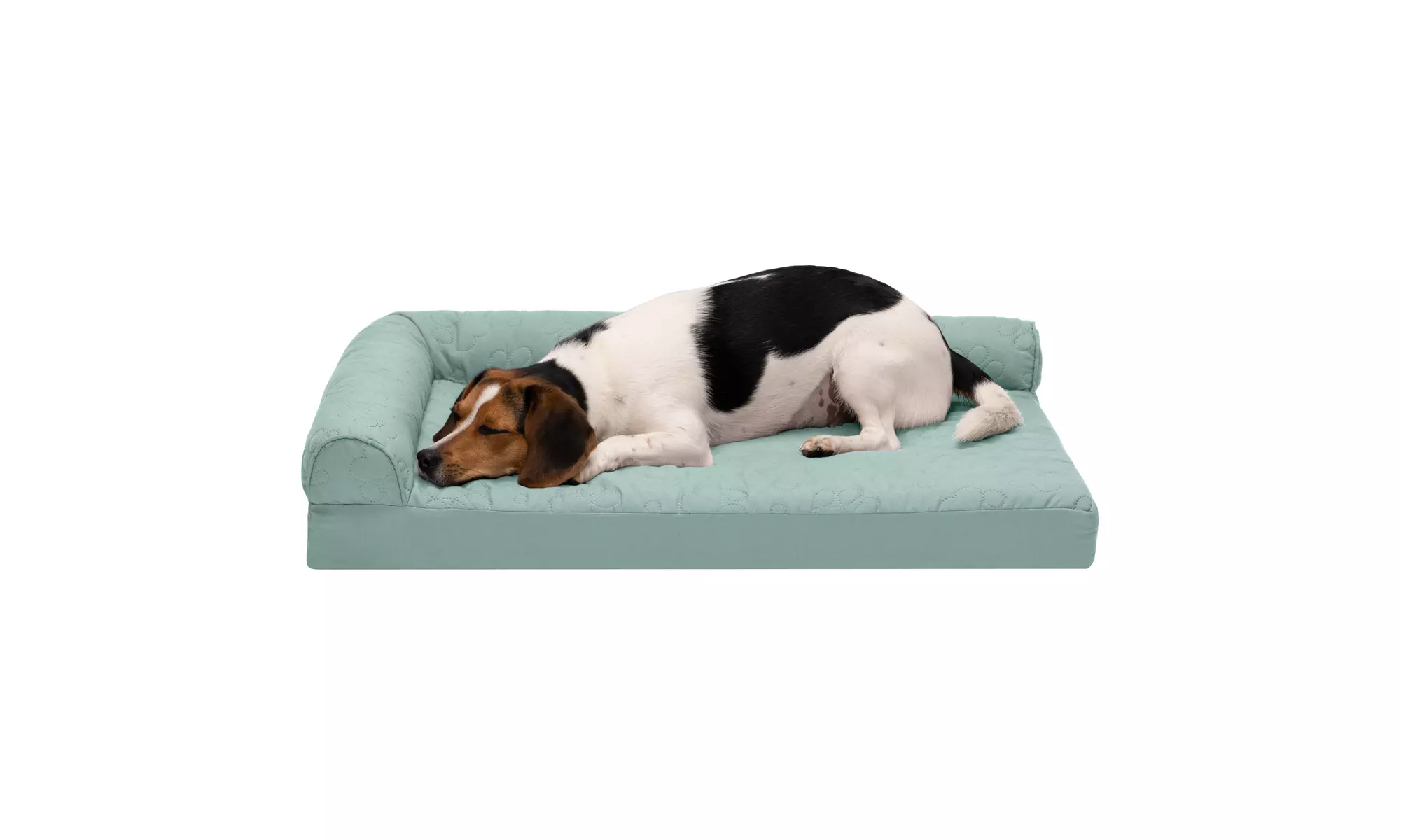 FurHaven Paw Quilted Chaise Full Support Sofa Pet Bed w/ Removable Cover