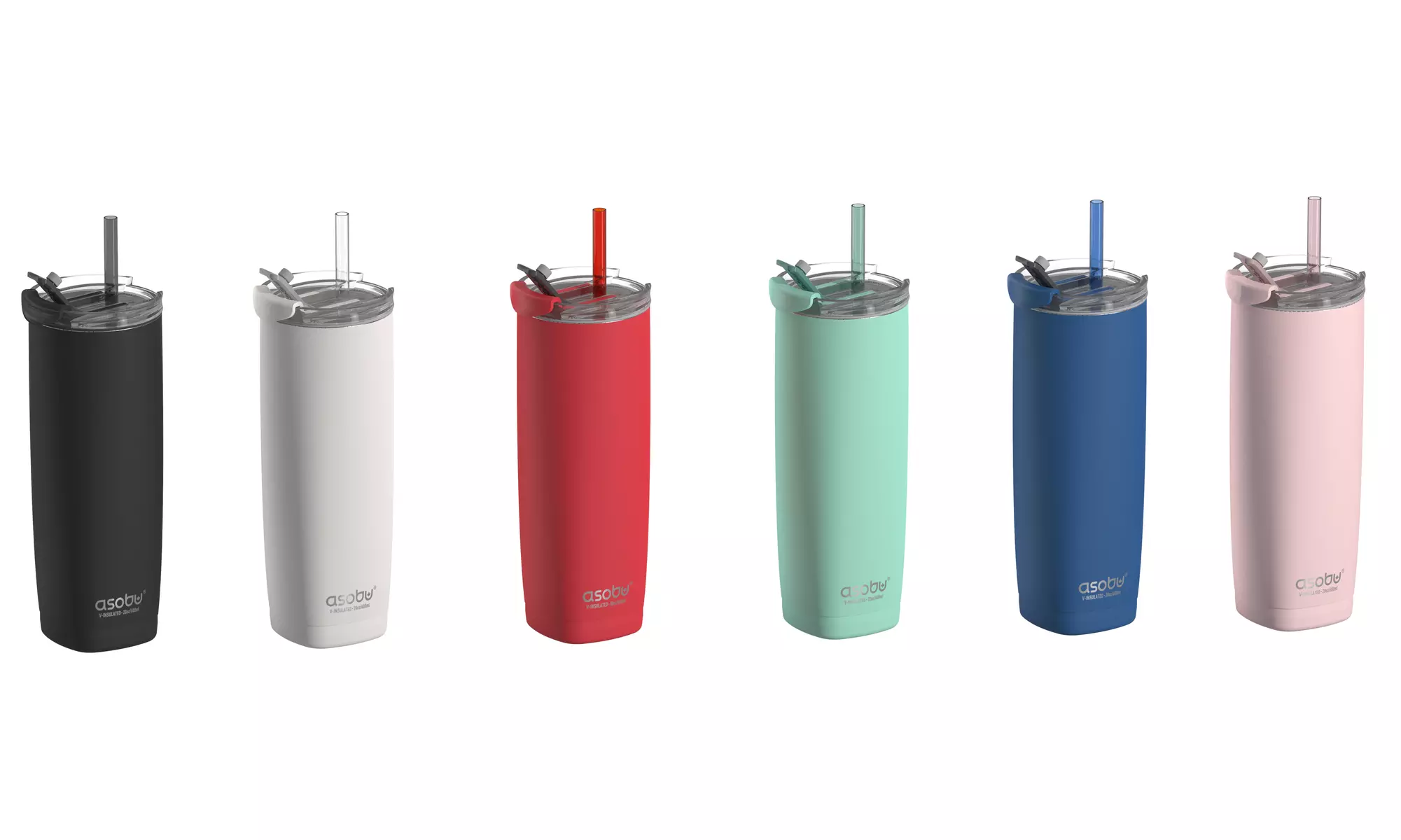 Asobu Aqualina 20oz Insulated Tumbler Water Bottle with Leakproof Lid and Straw - Primary Image