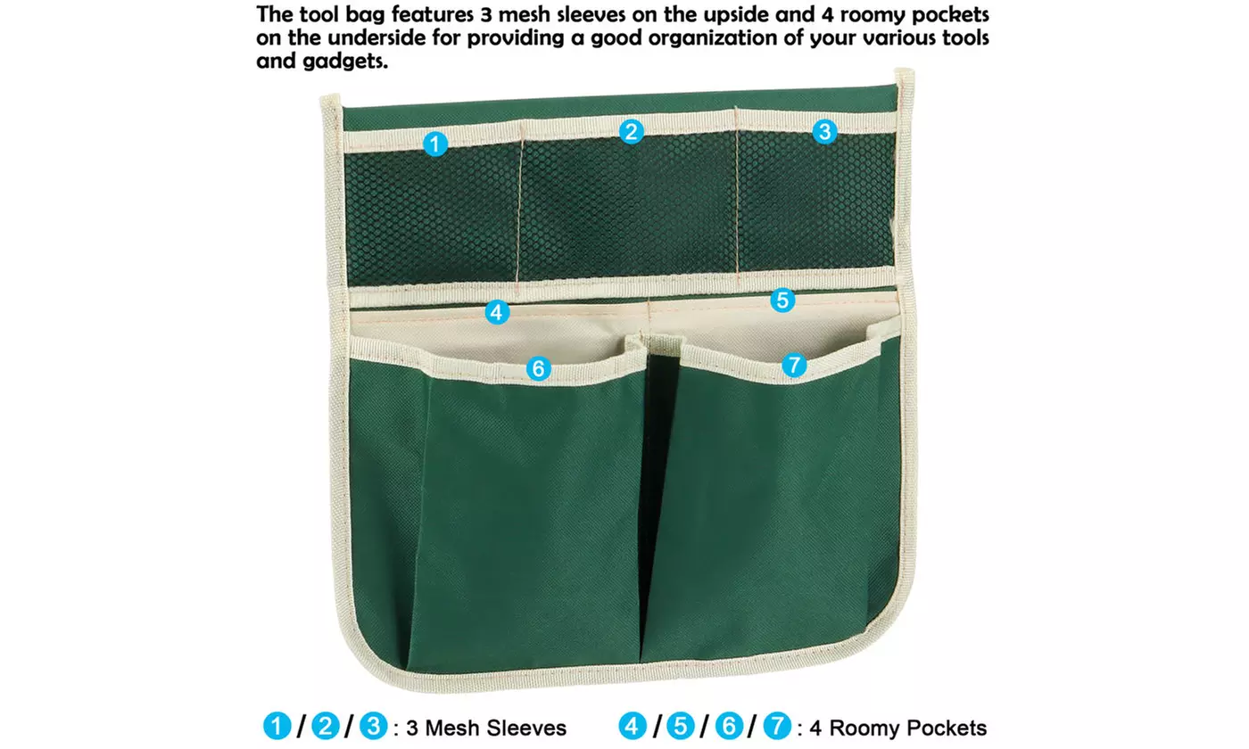 Foldable Portable Garden Kneeler Bench Kneeling Bag Tool Storage Stool Pouch